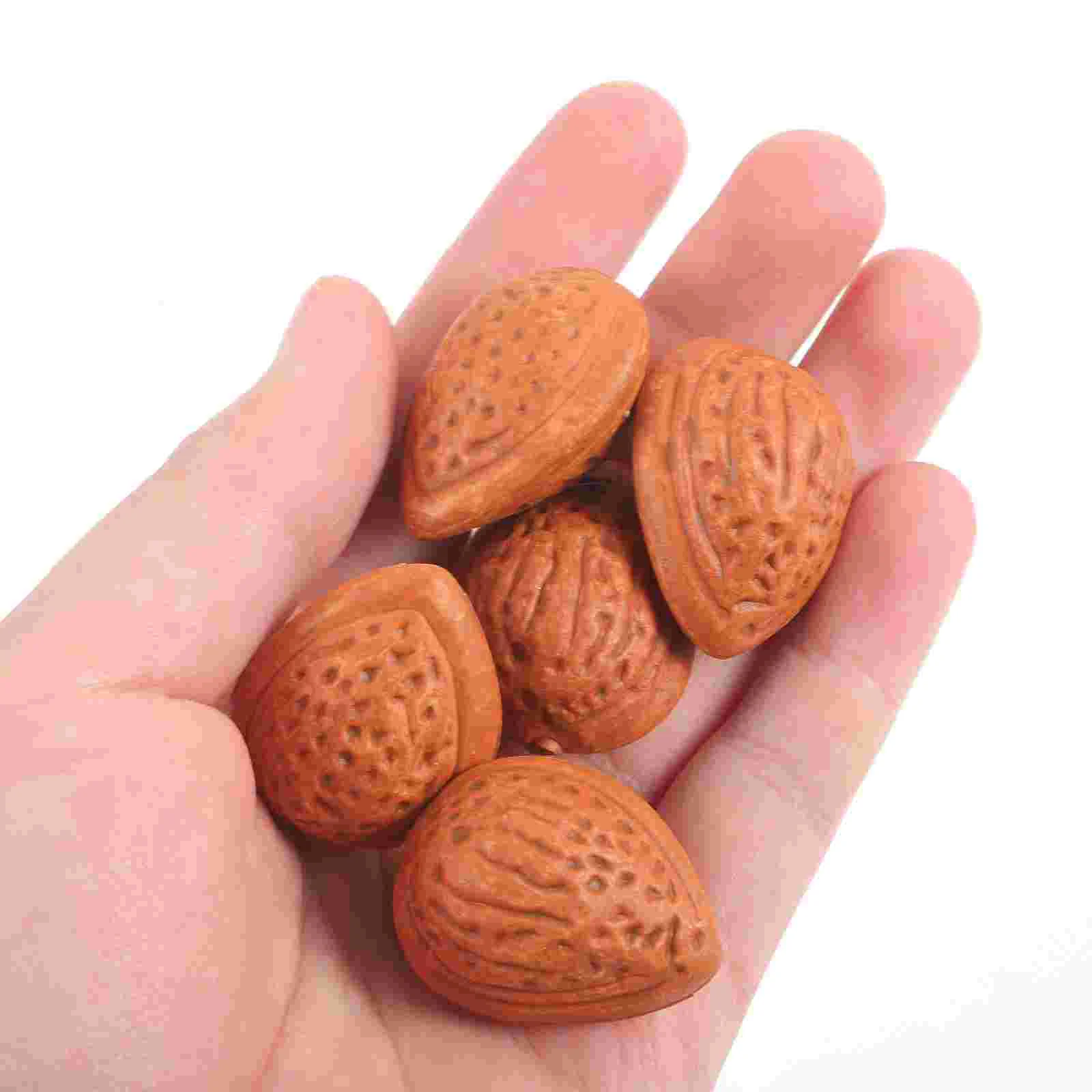 20Pcs Realistic Almonds Decors Artificial Almonds Fake Nuts Lifelike Model Table Almonds Decorations