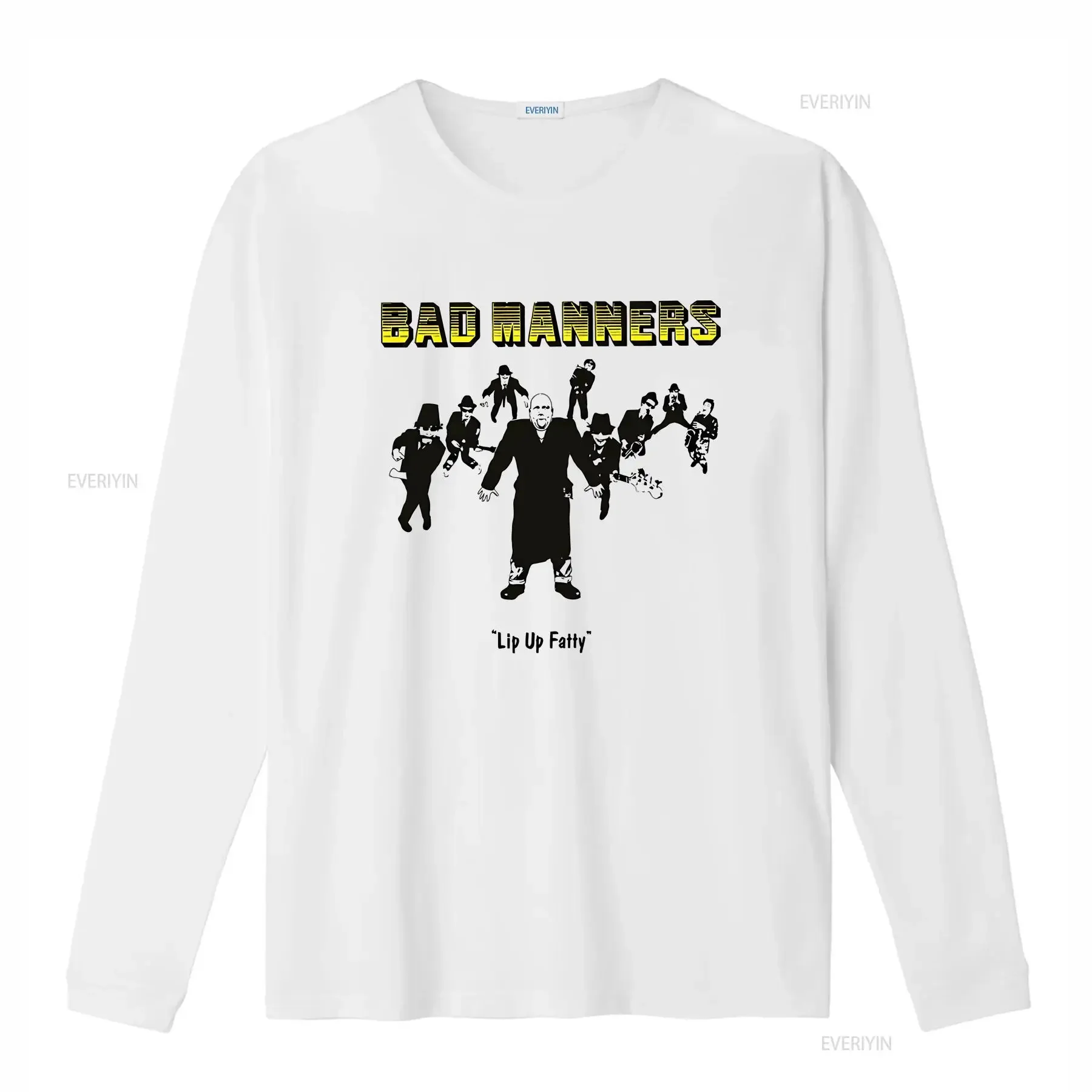 NEW Bad Manners band lip up fatty T shirt Black Short sleeve S 5Xl 1F751 vintage Washed Top For Everyday Wear Slightly