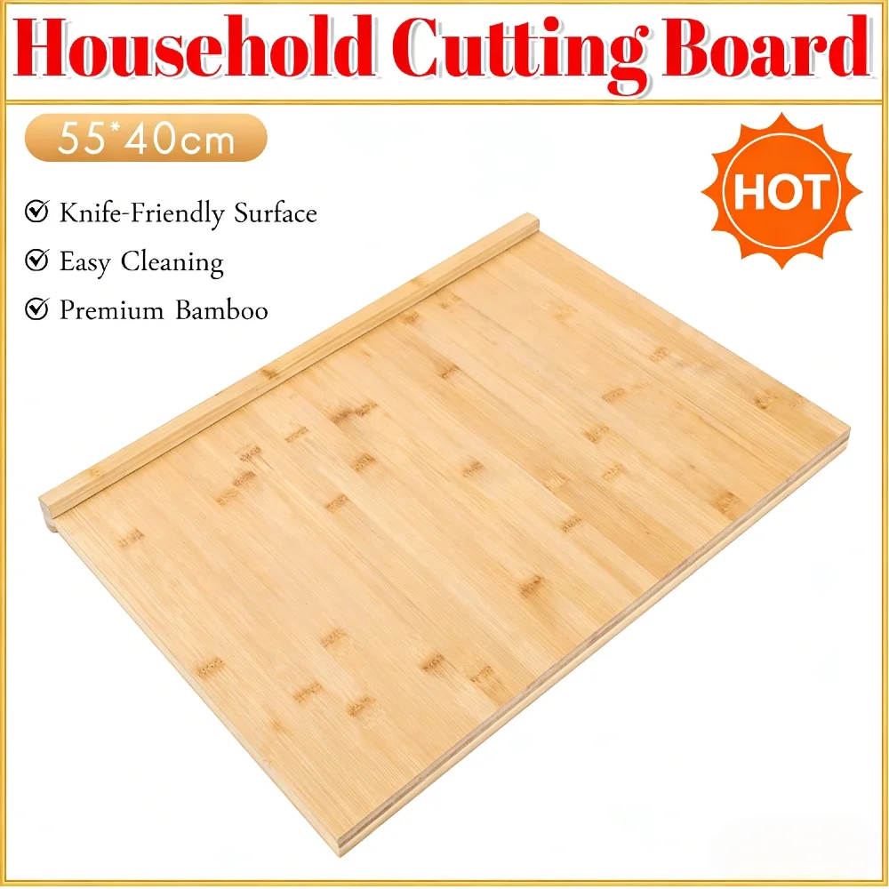 

Бамбуковая разделочная доска для выпечки, многофункциональная, с канавкой для сбора сока, безопасная для ножей, кухонные принадлежности