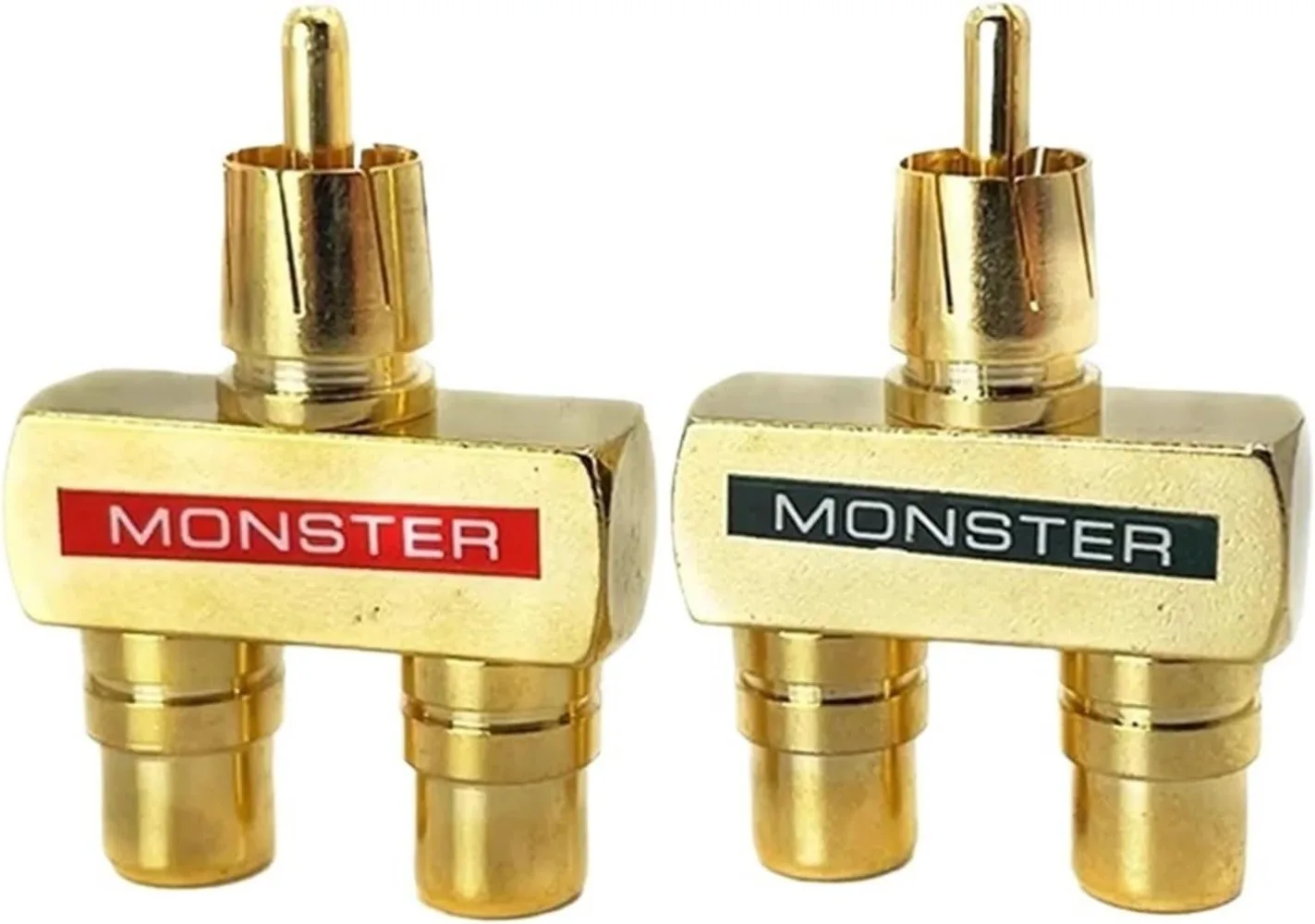 RCA Revolving 2RCA Female Copper Plated Adapter for AV Audio Distributor 3-way Male and Female Plug and Socket Connector