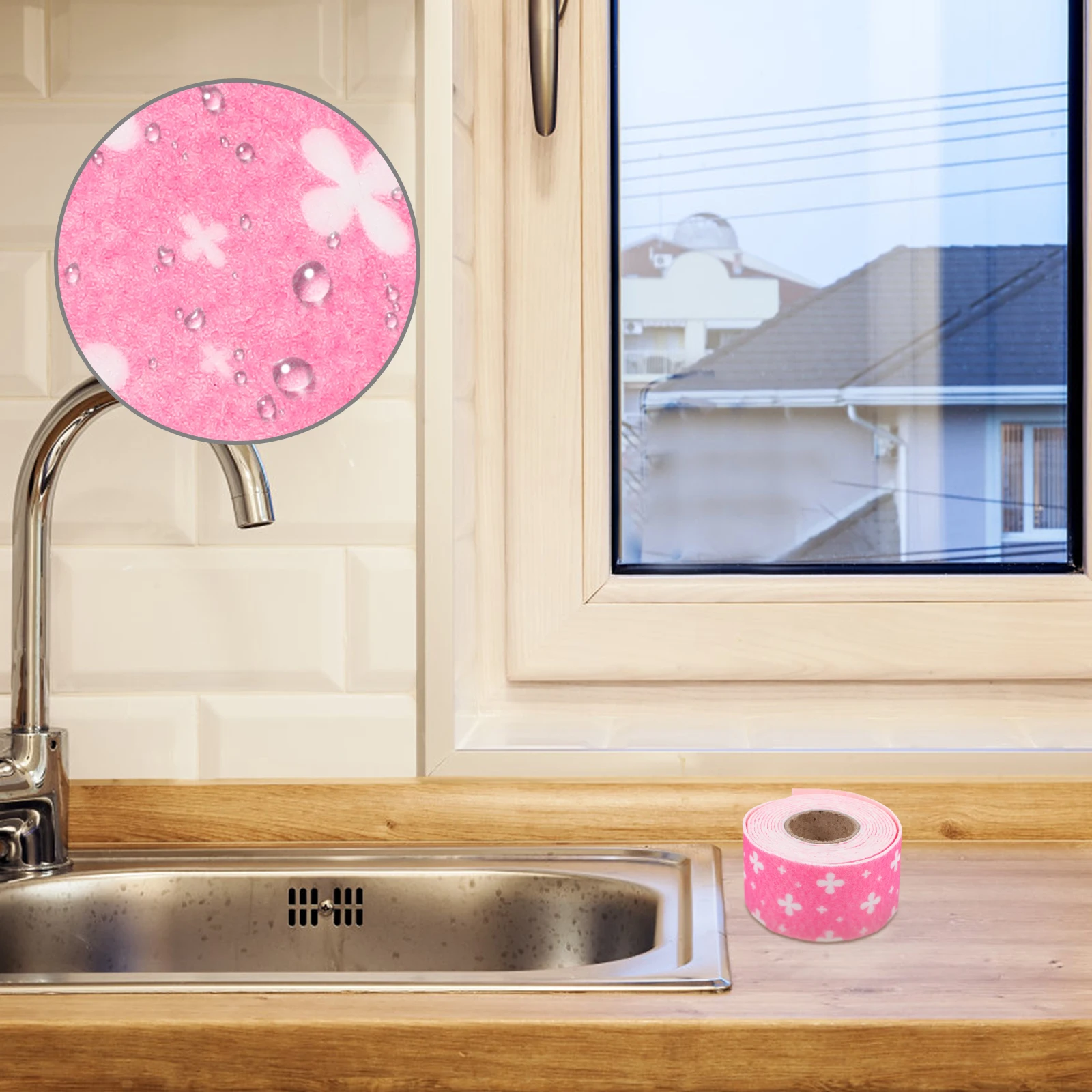 

1 Roll Kitchen Wall Decoration Waterproof Sticker Static Backsplash Oil Proof Wall Paper for Drawer Liner Backsplash for Kitchen