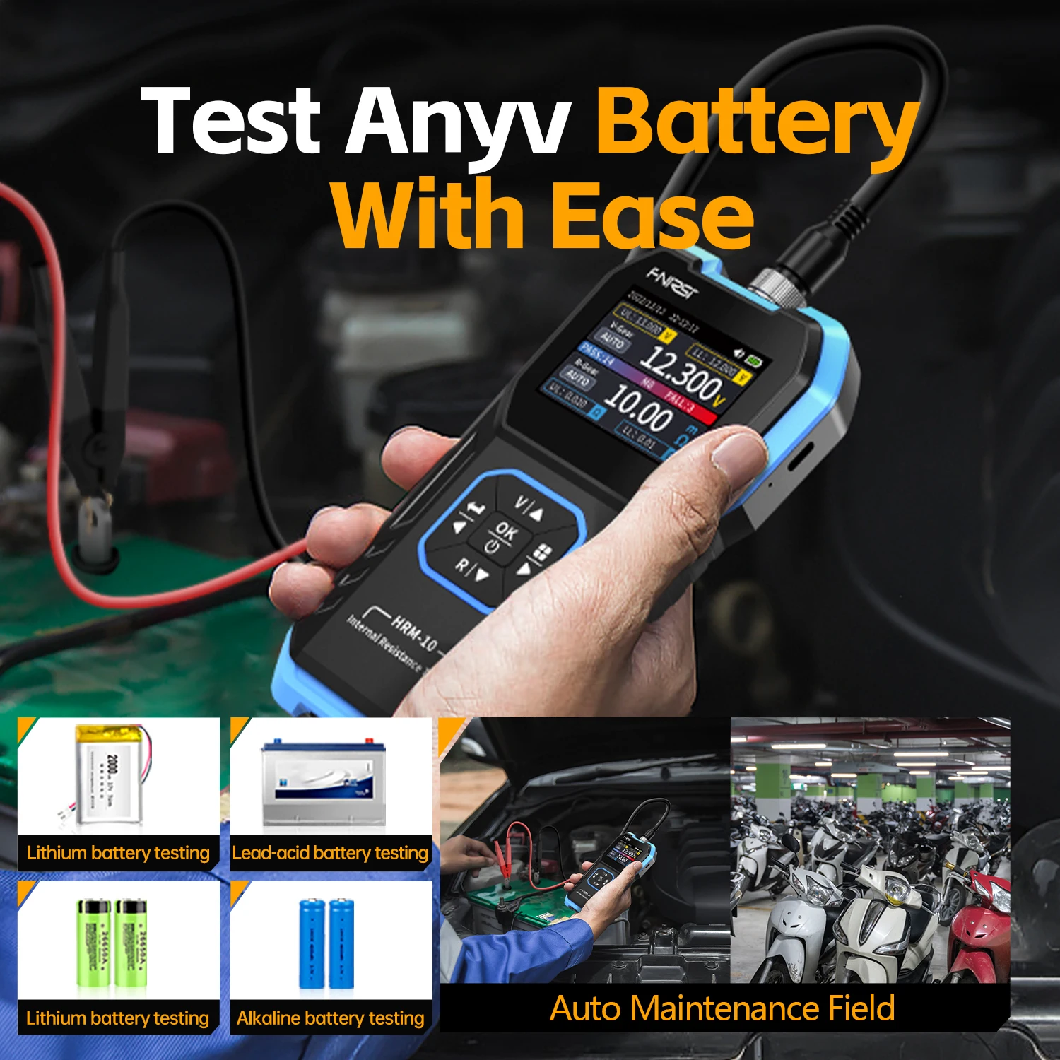 FNIRSI HRM-10 Batterijspanning Interne weerstandstester 18650 Zeer nauwkeurige AC-zuur lithium-lood Autobatterij Condensatortester