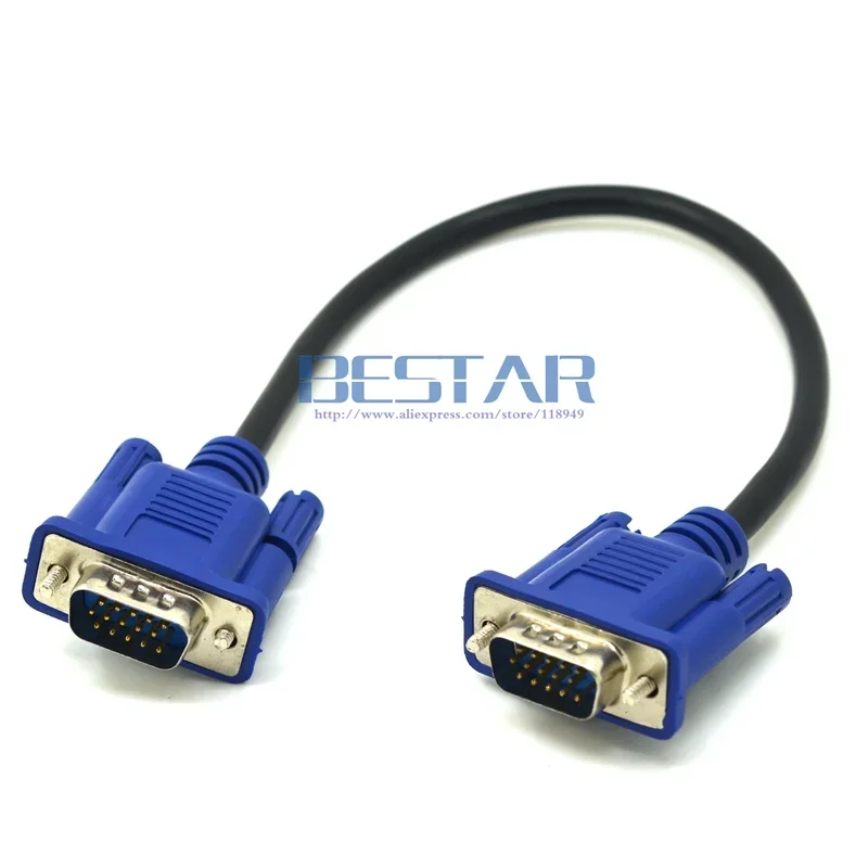 25cm/10 "hd15pin vga d-sub cabo de vídeo curto macho para macho m/m macho para fêmea e fêmea para fêmea para monitor