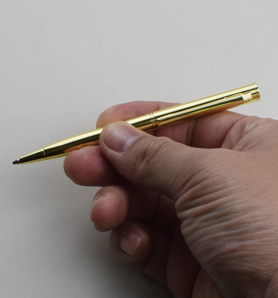 Goldener Metall-Kugelschreiber, 0,7 mm, schwarze Tinte, Nachfüllung, rotierender Stil, Signatur-Kugelschreiber, Büro, Schreibwaren, Schulbedarf – Detail 4