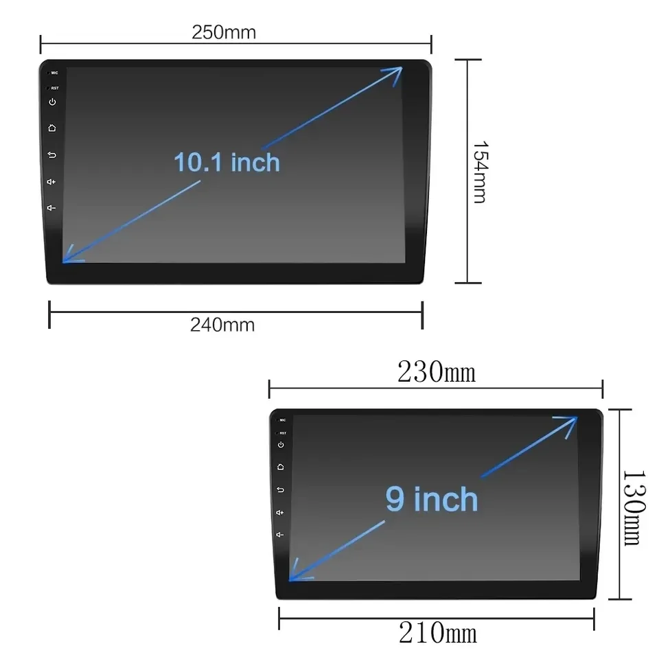 Pemutar dvd mobil Android 7 inci, 9 inci 10 inci 4G wifi 8 core 5760B universal carplay 360 tampilan penuh DSP dengan kamera mundur