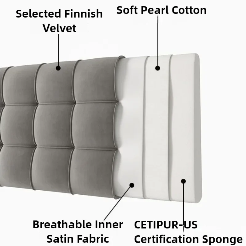Soft Bed Head Cushion Velvet Storage Pocket Bed Backrest Cushion Comfortable Relaxing Cushions Home Bedroom Ornamental Cushions 6