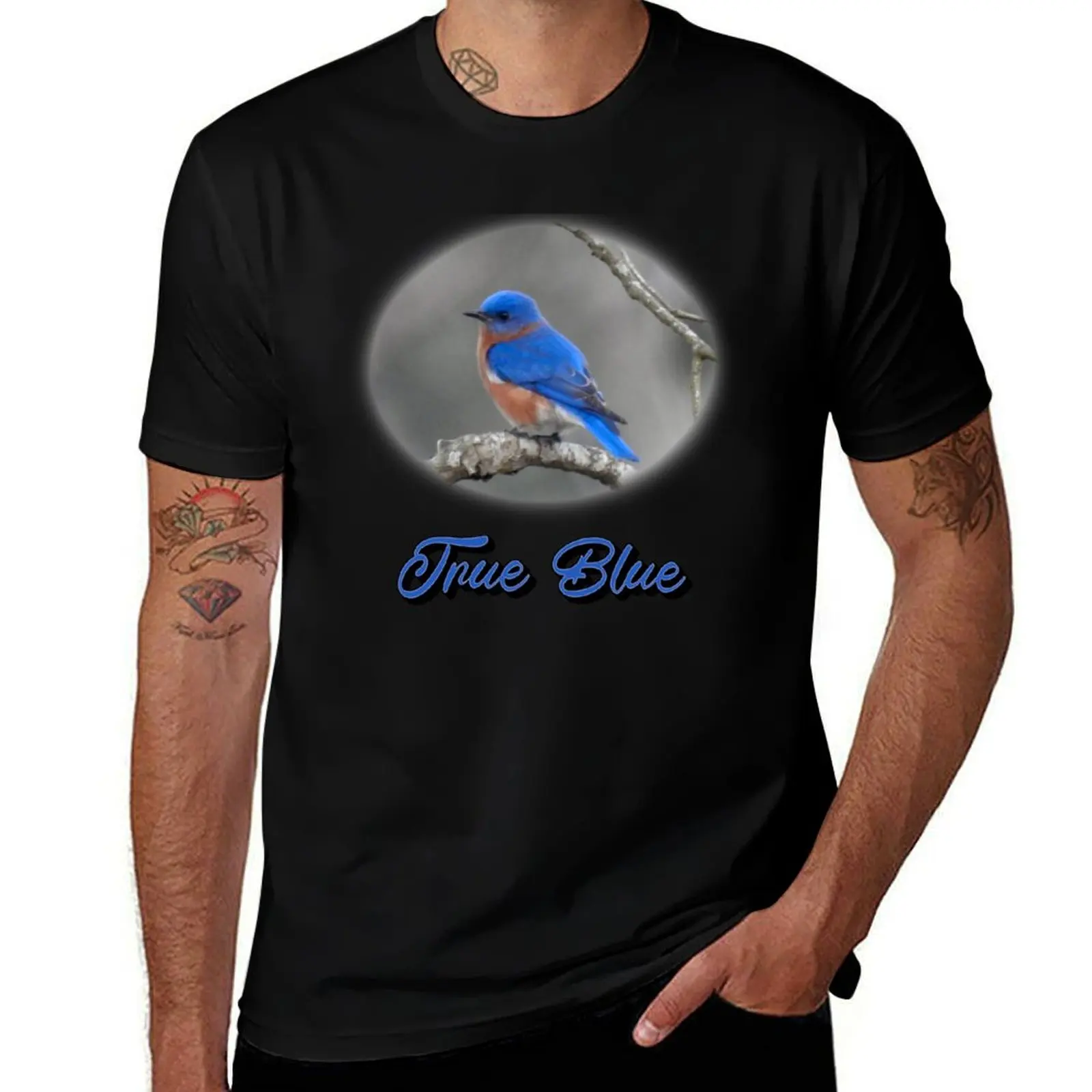 

True Blue Eastern Bluebird T-Shirt t shirts for man cotton funny man t shirt luxury men t shirt cotton 100% T-shirt