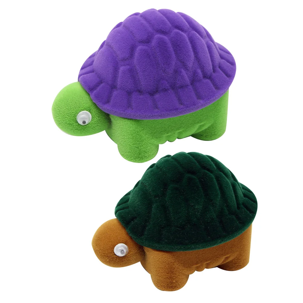 

2pcs Tortoise Shape Jewelry Case Fashion Jewelry Box Exquisite Ring Case Portable Storage Box for Women