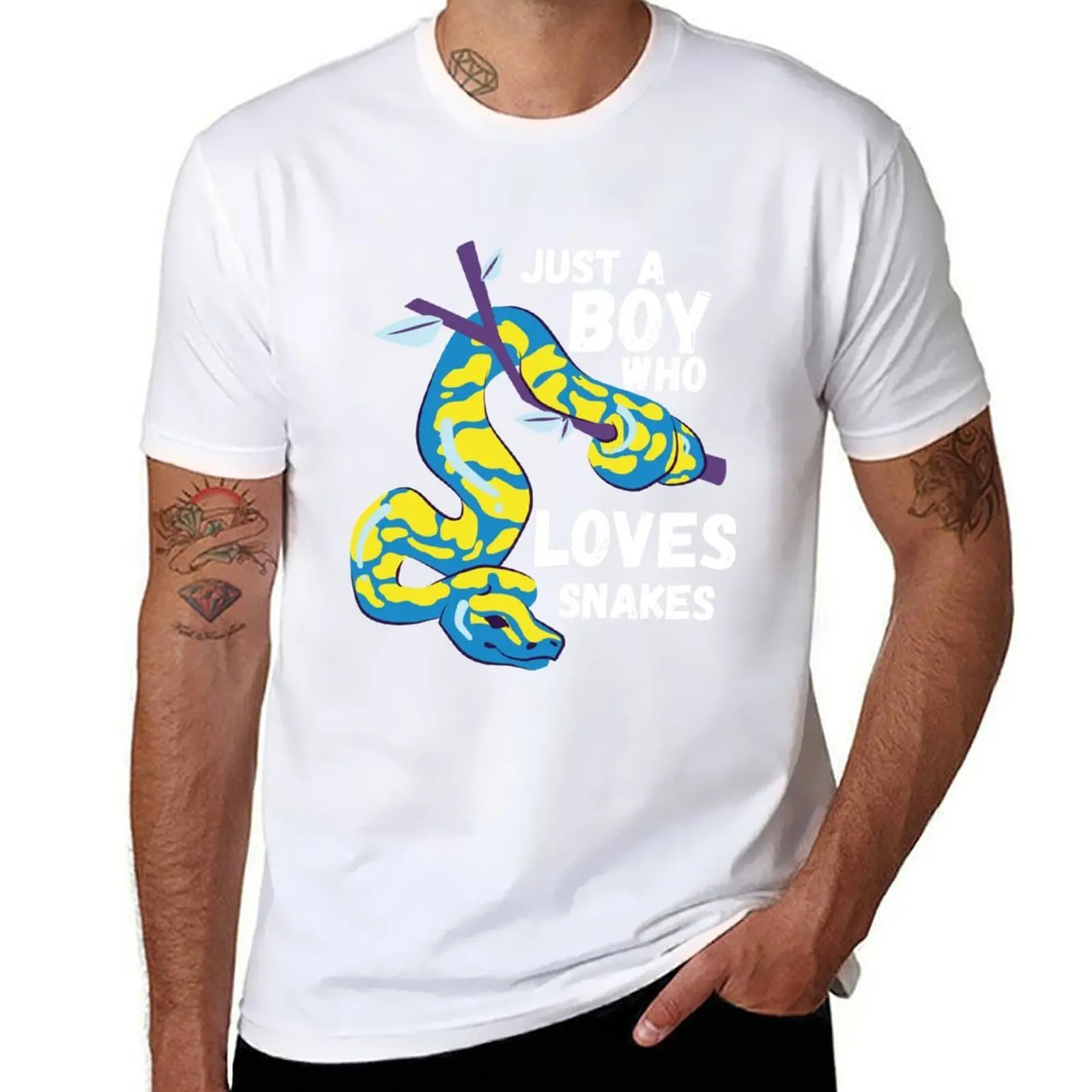 

Just a Boy Who Loves Snakes - Classic T-Shirt man t shirts cotton t shirts for man pack cotton T-Shirt