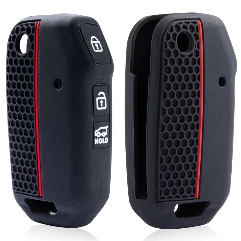 Funda protectora de silicona para llave de coche, carcasa protectora para KIA Sportage R GT Stinger GT Sorento Ceed CD Cerato Forte 2018 2019