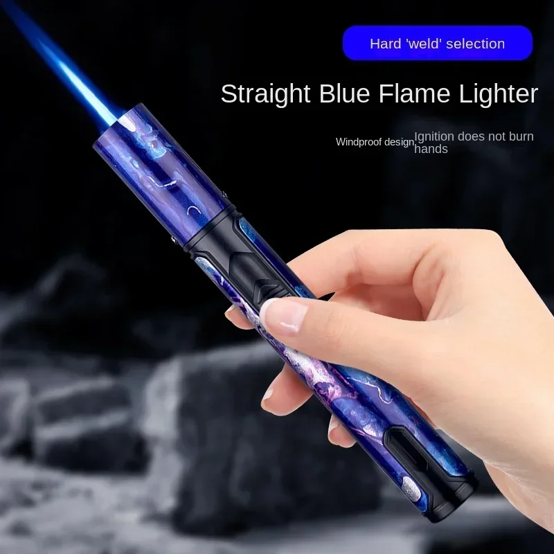 HONEST Metal Windproof Lighter Refillable Pen Torch Lighter Jet Flame Butane Lighter Kitchen BBQ Candle Camping Men Gadget Gifts