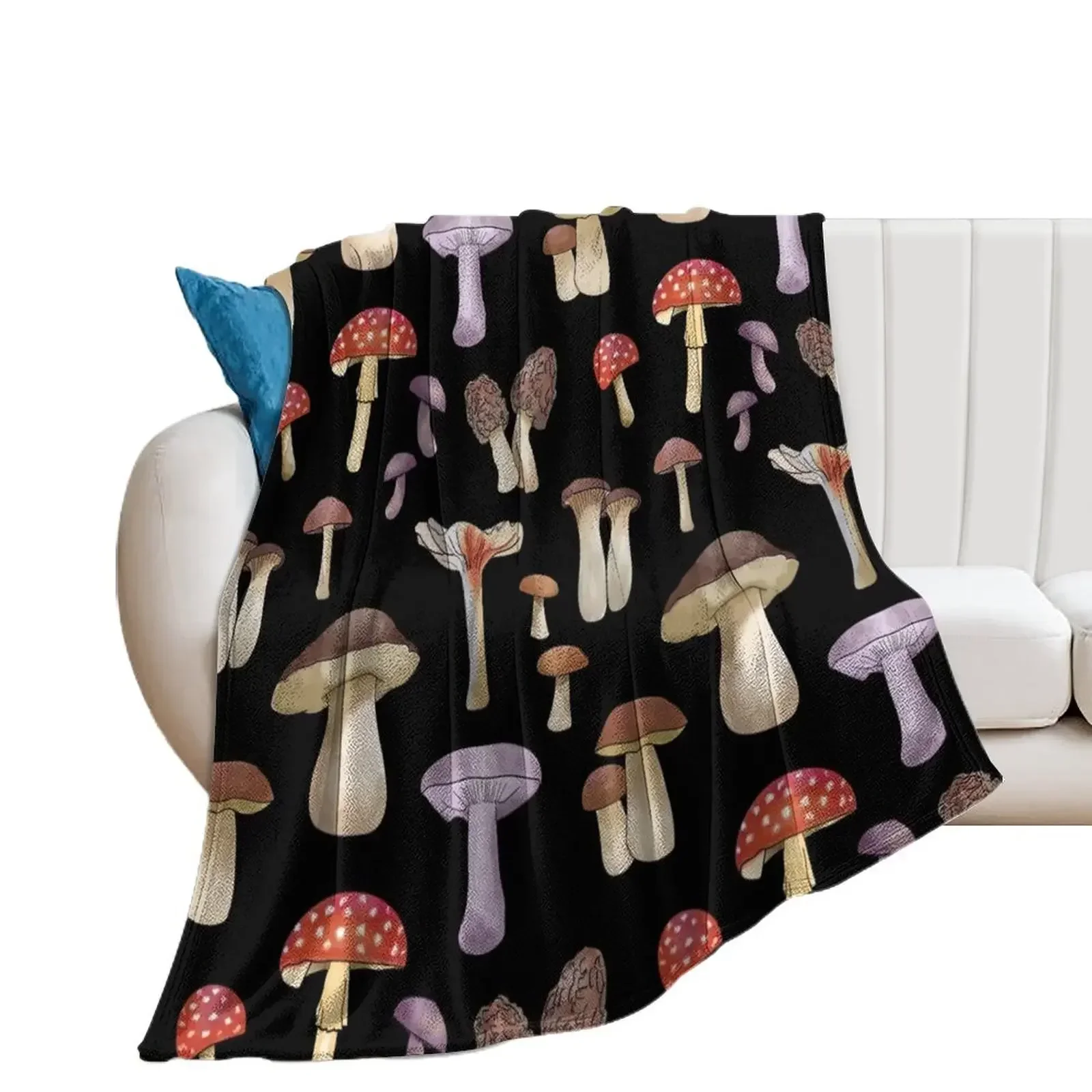 Mushrooms From the Wood Throw Blanket Thermal christmas decoration Blankets