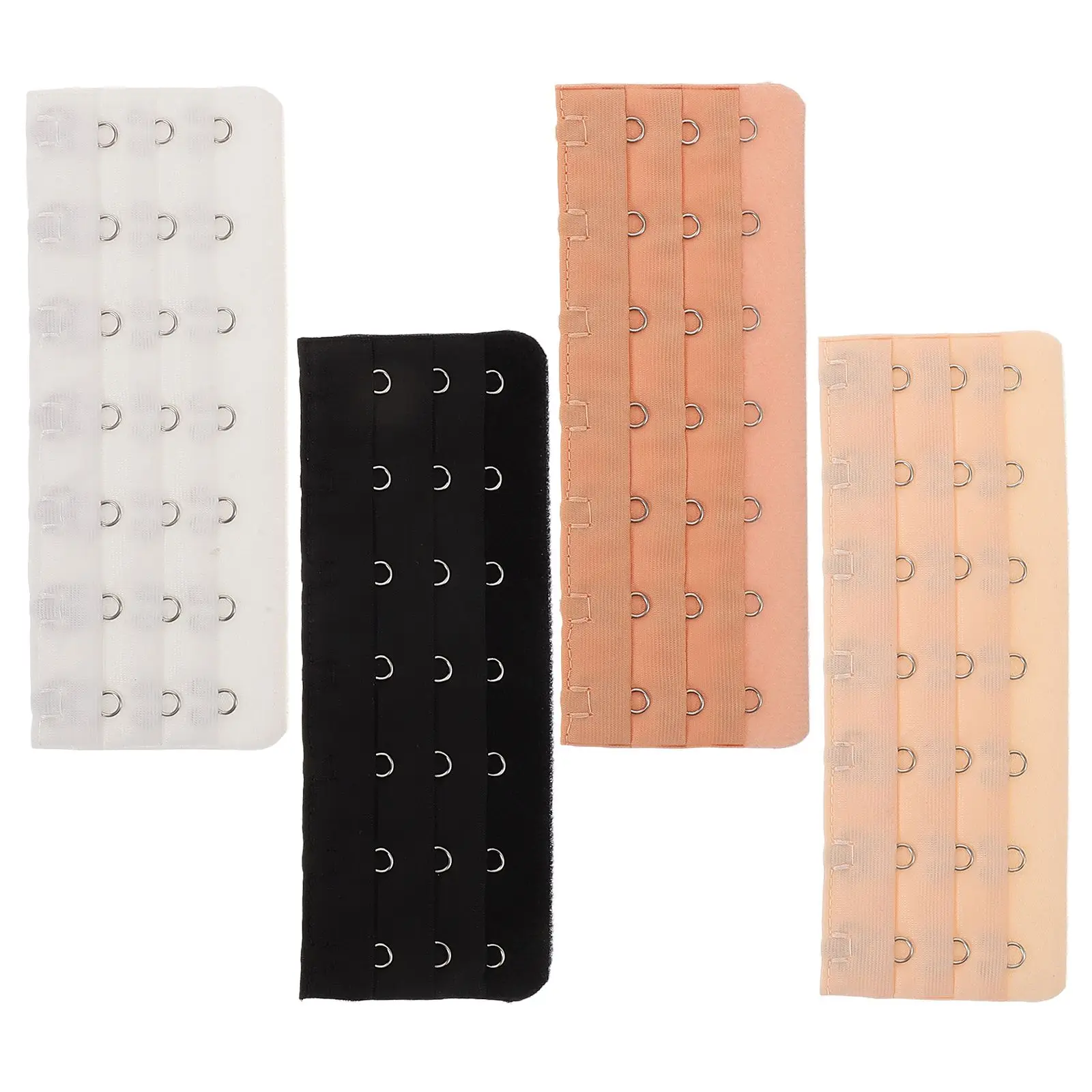 

4 Pcs Extenders Bra Extenders 7 Hook 7 Hooks Plus Size Underwear Buckle Extension Polyester Strap Band Corset Extender