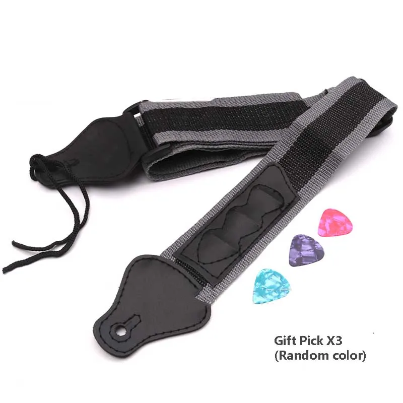 Guitar Shoulder Strap Storage Pick Woven Nylon Straps Guitar Accessories ( 3 Pieces Picks as Gift )