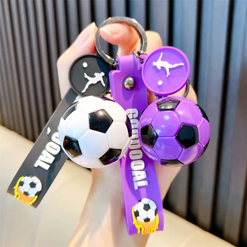 Football Keychain For Fan PVC Soft Glue Soccer Pendant Keychain Accessories Bag Decoration Qatar Cup Souvenirs Key Chain Gifts