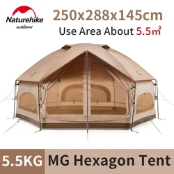 Mongolian Tent Luxury Mongolian Yurt Hexagon Camping Outdoor 4 Person Large 4 Seasons Dome House Prefabricated Waterproof 5.5㎡