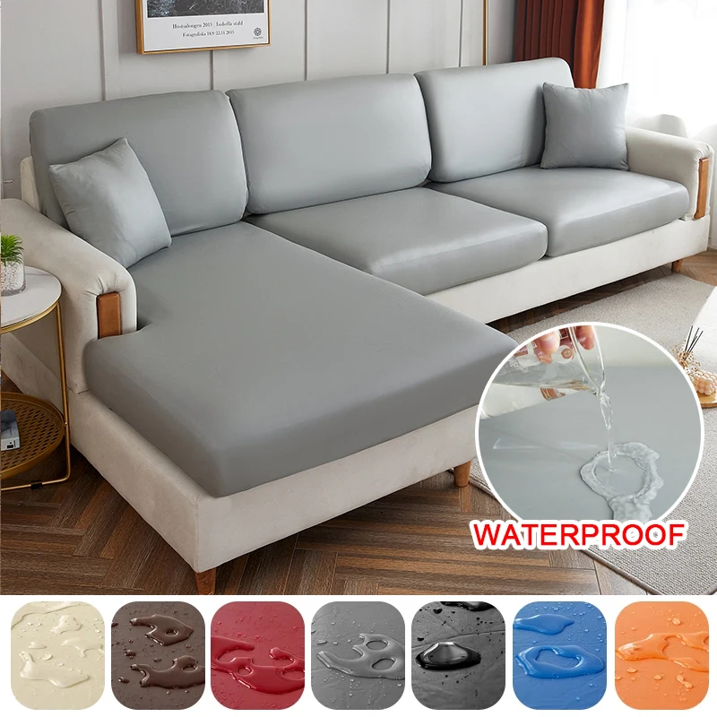 Stretch PU Leather Waterproof Sofa Cushion Cover Sofa Seat Slipcover Backrest Cover Easy Clean Sofa Protector for Pets Kids 쇼파커버