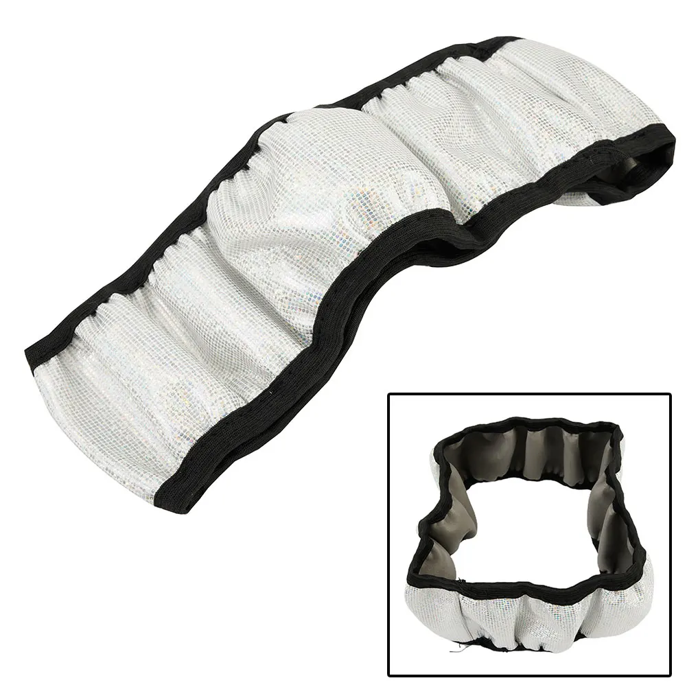 غطاء عجلة القيادة مضاد للانزلاق لامع أبيض غطاء عجلة قيادة السيارة سهل التركيب على عجلات ذات الحجم القياسي #6