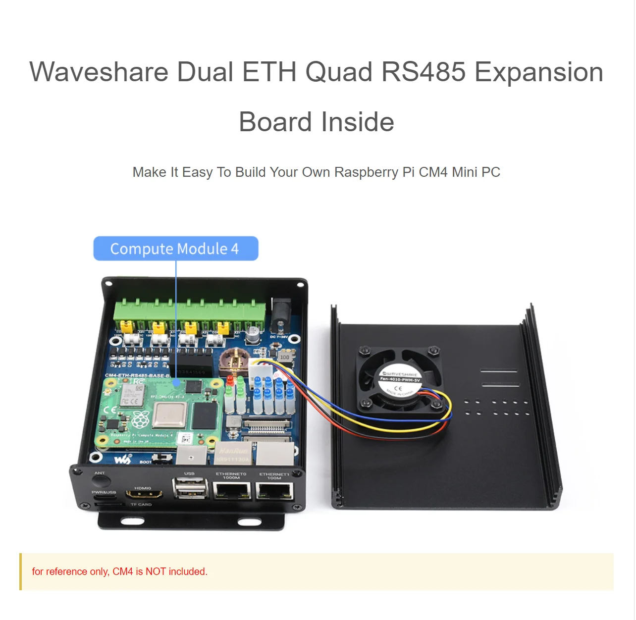 Dual ETH Mini-Computer Für Raspberry Pi Rechen Modul 4 (NICHT Enthalten) gigabit Ethernet 4CH Isoliert RS485 USB 2,0