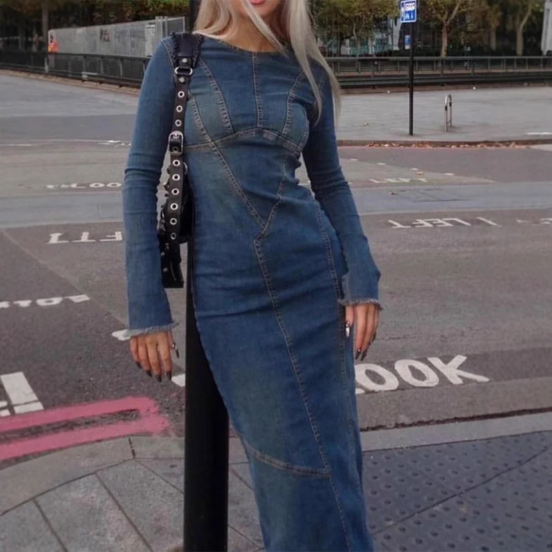 

Vintage High-End Dress Women, Autumn New Design, And Slim-Fitting Long Dress