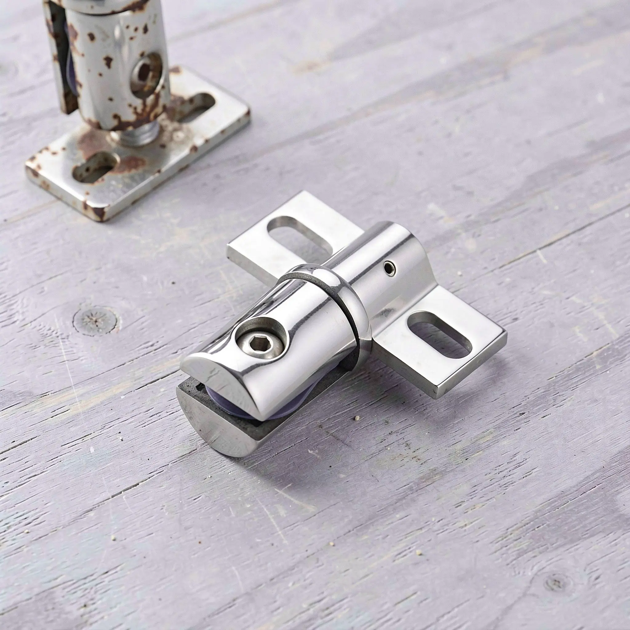 Heavy Duty Frameless Glass Shower Door Hinges Bathroom Hardware Fittings For Glass Shower Internal Cabinet Wall Installation