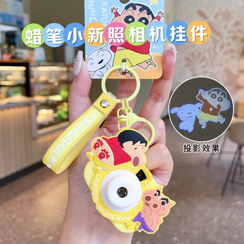 Genuine Crayon Shin-chan Camera Series Car Keychain Cute Children's School Bag Pendant Anime Peripheral 2D Holiday Gift