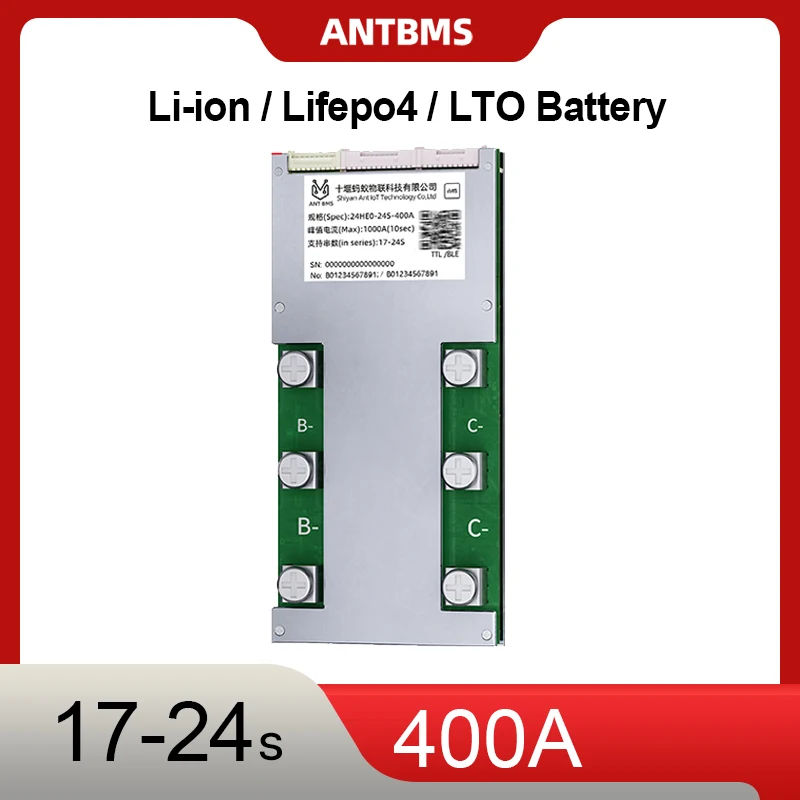 ANT 17-24S 400A الذروة عالية الطاقة BMS لسباق الدراجات النارية الإلكترونية 60-84 فولت الذكية BT BMS مع توازن قوي لبطارية Li-ion LiFePO4 #1