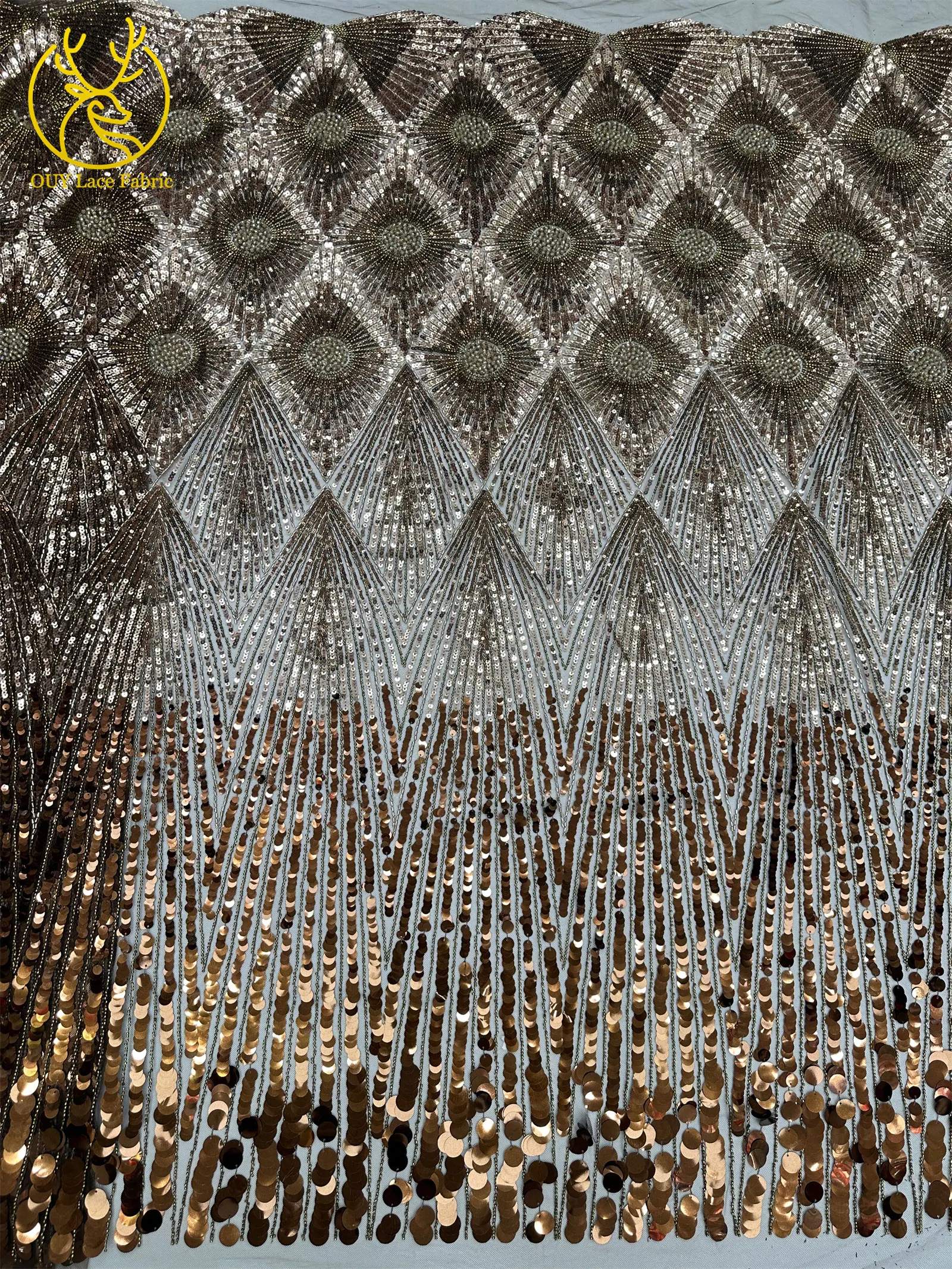 Luxuriöser grüner afrikanischer Brautstoff mit Perlenstickerei, 2026er Mode, französische Pailletten-Tüllspitze, nigerianische Netzspitze für Brautkleider zum Nähen – Detail 22