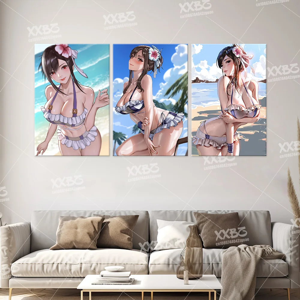 Final Fantasy Posters Tifa Lockhart Wall Art Yuffie Kisaragi Canvas Pictures Aerith Gainsborough Home Decor Painting Wallpaper