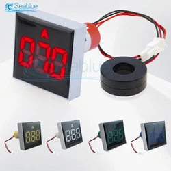 50MM Digital Display Ammeter 0-100A Current Tester Square LED Power Signal Light lndicator Current Meter AC 220V AMP Gauge