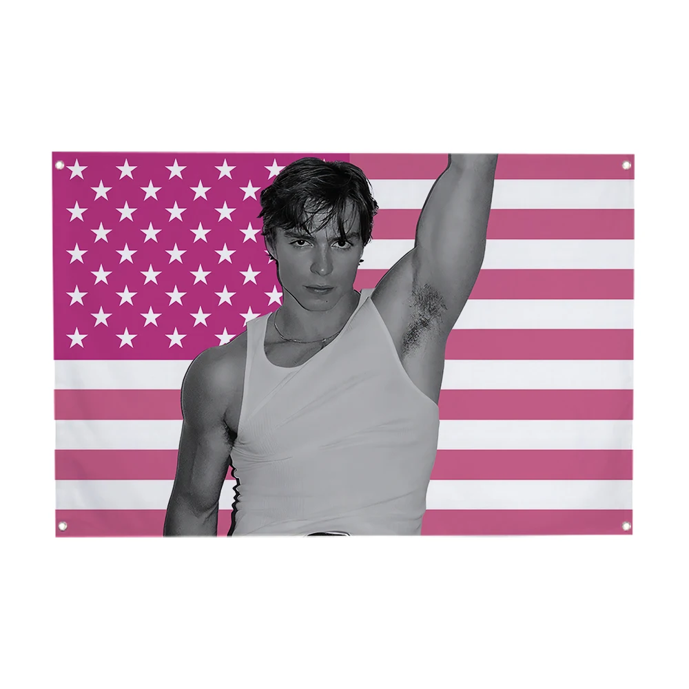 3Jflag  90x150cm Pink American flag man Funny Meme Tapestry With Brass Grommet Suitable For University