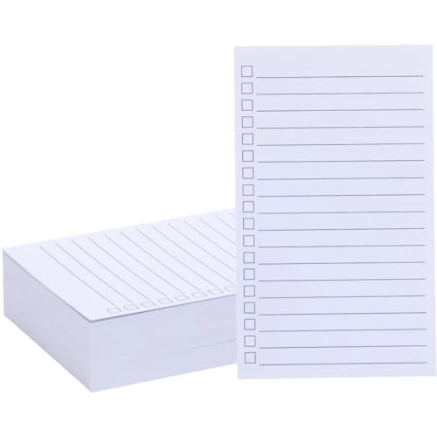 Vertical Ruled Index Cards with Check Boxes