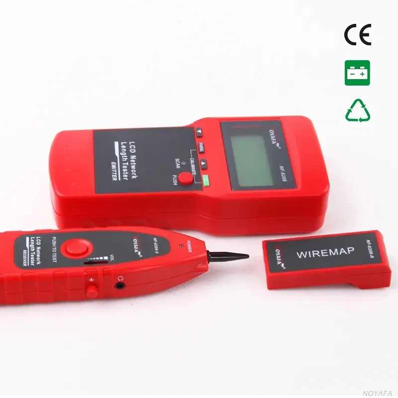 NF-8208 LCD Display Network LAN Cable Tester Wire Tracker Tracer Measure Length RJ45 RJ11 Line Scanner