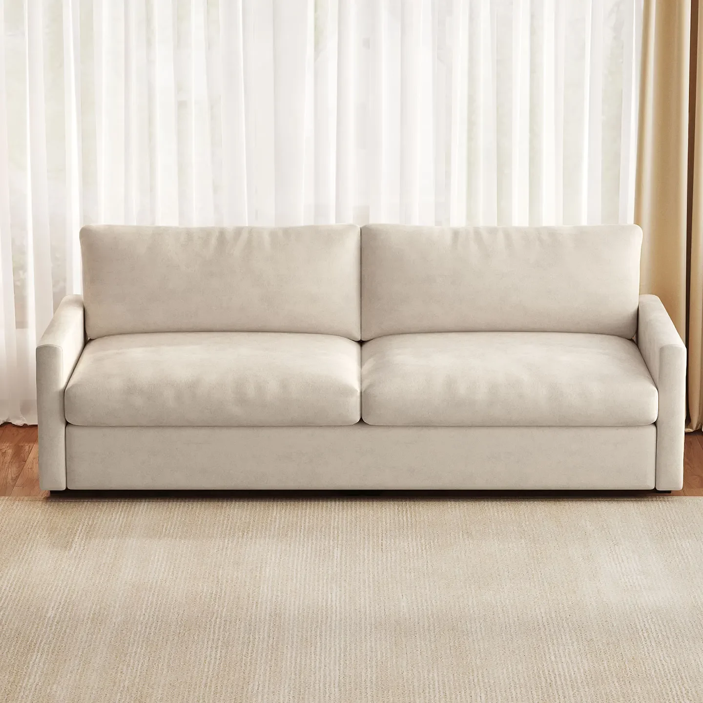 Fabric sofa tofu block 1.78m modern simple living room home rental room small apartment double straight row sofa