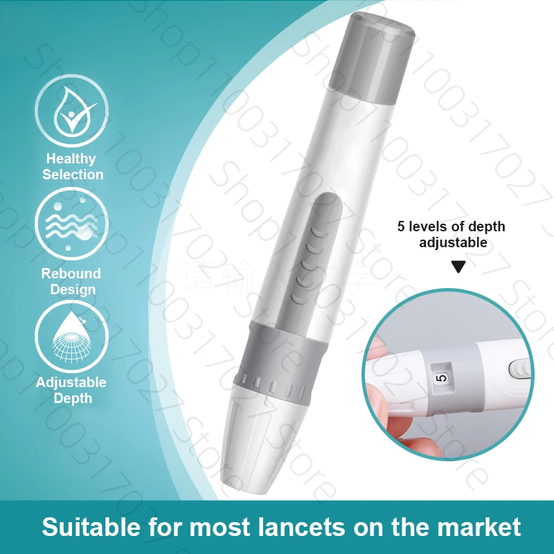 1pc Lancet Pen Lancing Device For Diabetics Blood Collect 5 Adjustable Depth Test Pen Blood Sampling Glucose Monitor Accessories