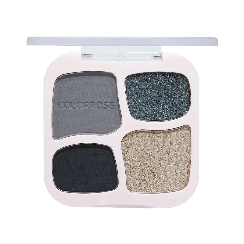 Colorrose Pocket Four-color Eyeshadow Palette Daily Commute Earth Tone Highlighter Glitter Multi-use Versatile Contour Cosplay