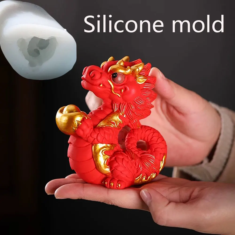 

Дракон, дающий богатство, силиконовая форма, сделай сам, цемент, орнамент из гипсовой глины, животные и украшение для аквариума с зверями