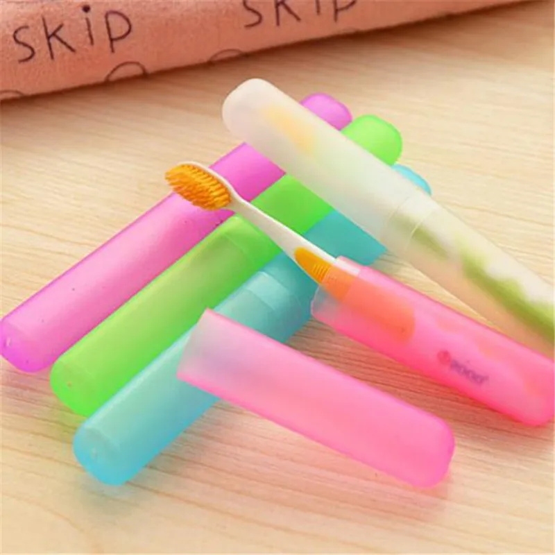 20PCS  Travel portable toothbrush box set, candy colored toothbrush head protective cover, dust-proof dental appliance s