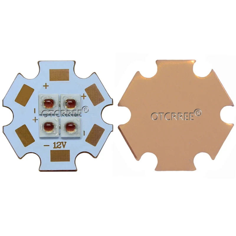 EverLight 3535 4Chips 4-LEDs 3V6V12V 10W Infrared IR 850nm 940nm 730nm High Power LED Emitter Diode with 20mm Copper PCB