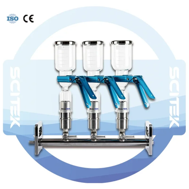 SCITEK 6-Branch Manifolds Vacuum Filtration System 300ml Glass Funnel Filter Equipment