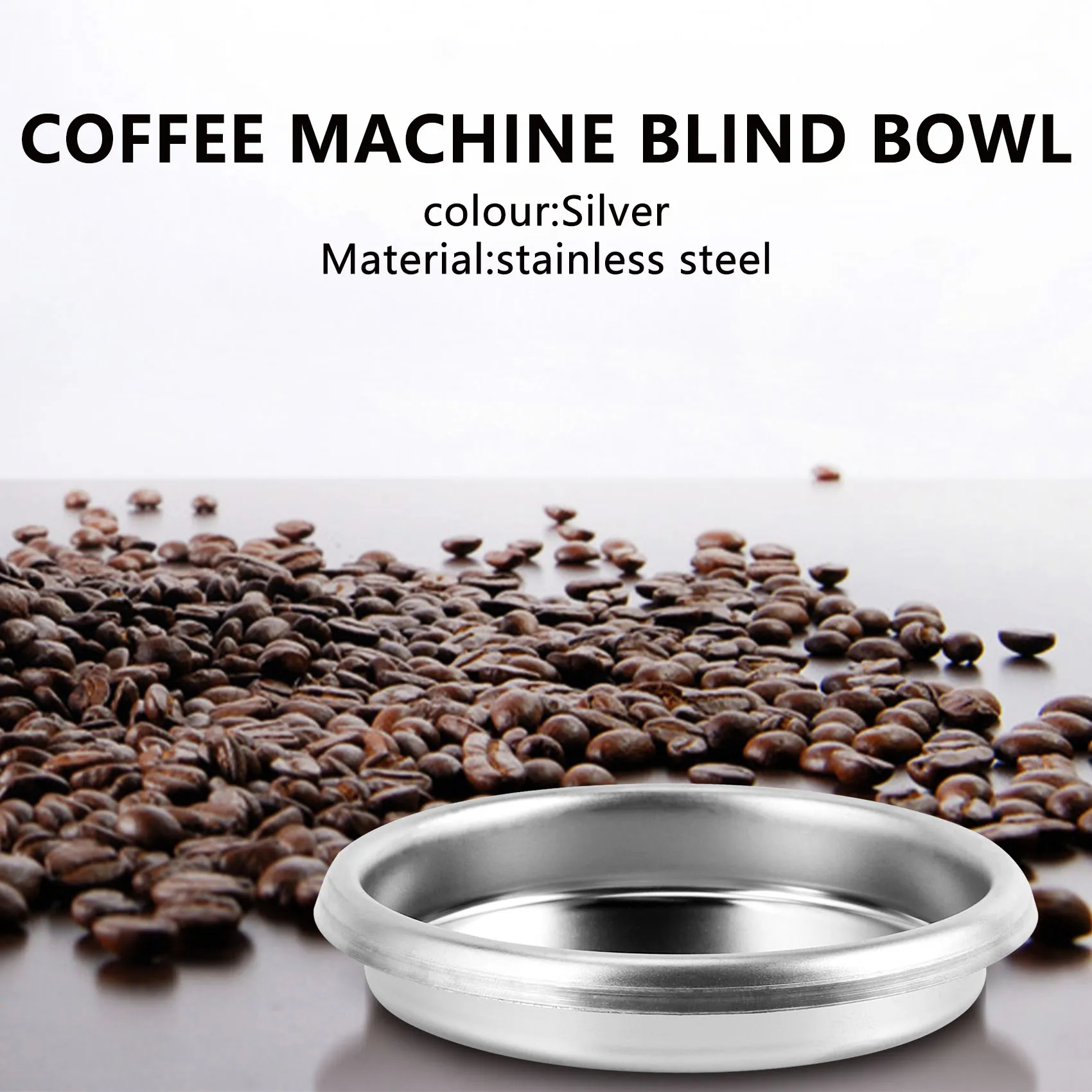 58Mm Coffee Machine Blank Filter/Stainless Steel Backwash Cleaning Blind Bowl Coffee Machine Accessories