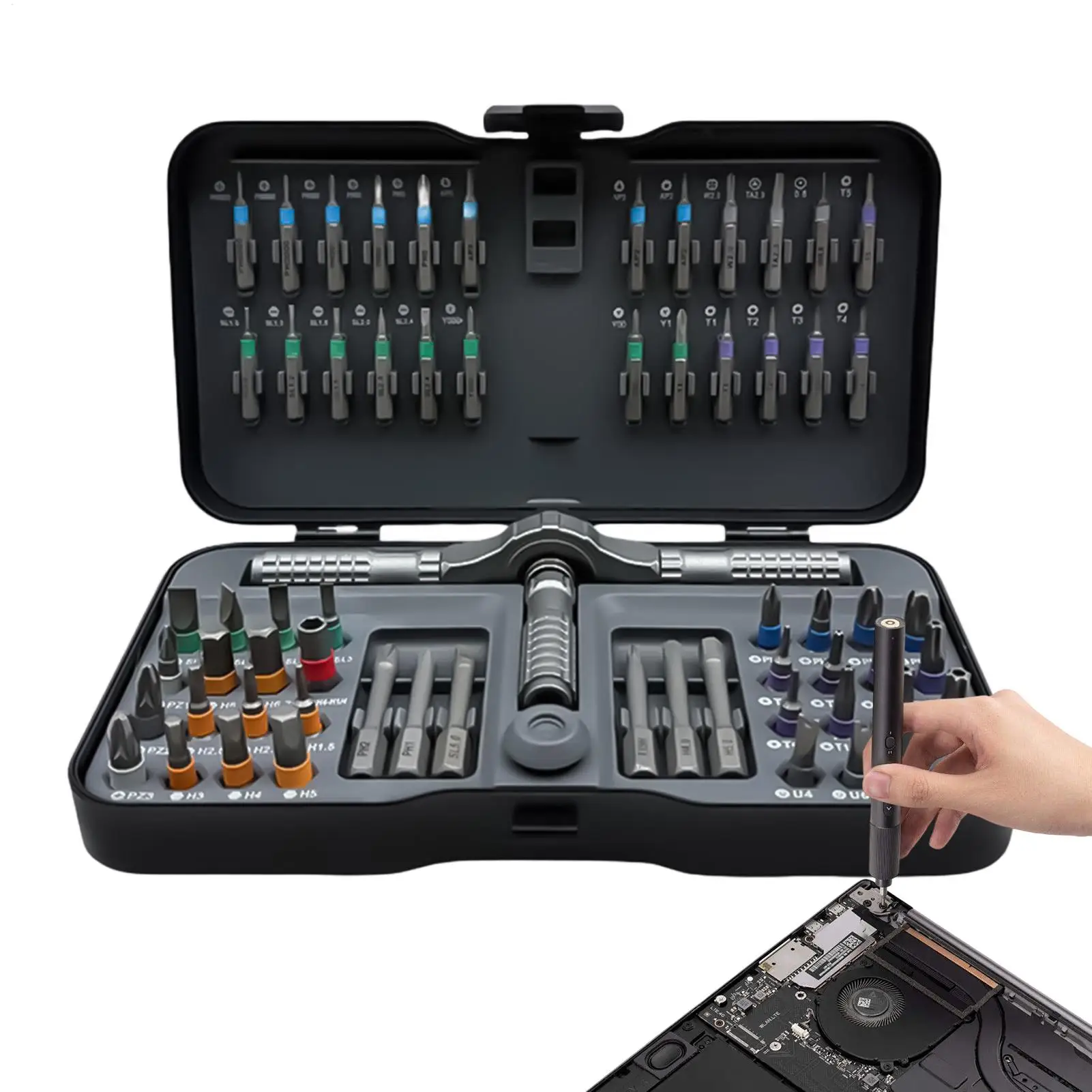 

Ratchet Screwdriver Set Magnetic 66 Pieces PortableDriver Bits with Case Ratchet Driver Set for Cell Phone Eyeglass Bicycle Home