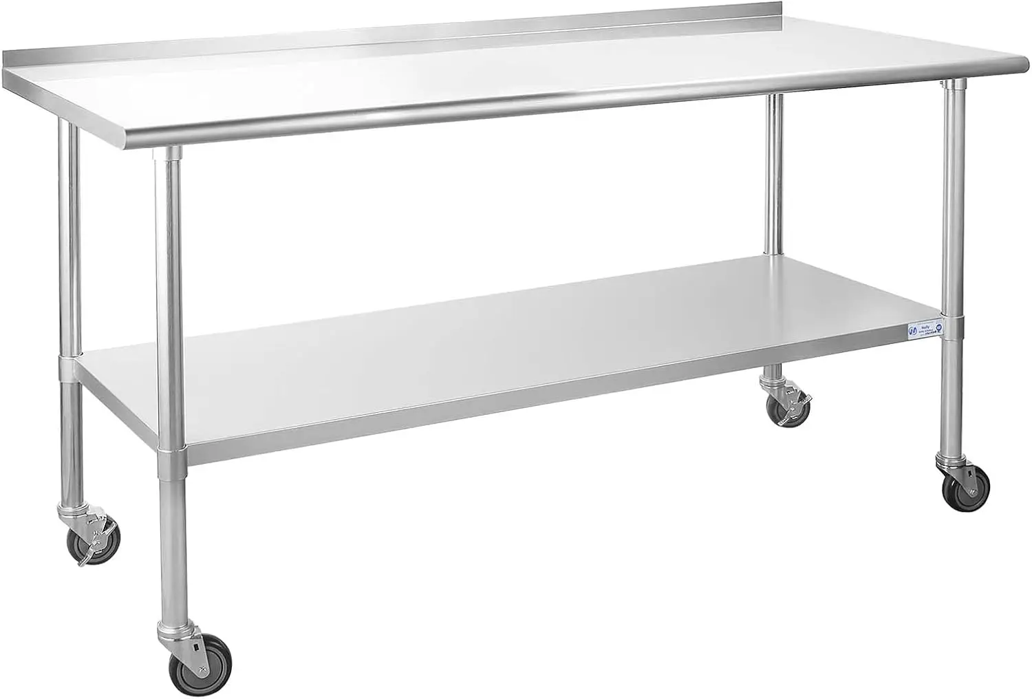 

Stainless Steel Table for Prep & Work with Caster Wheels, NSF Commercial Heavy Duty Table with Undershelf