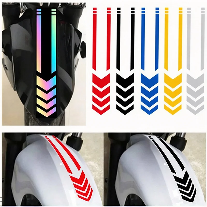 Motorcycle Arrow Stripe Stickers Fender Paste Universal Waterproof Oilproof Reflective Motorbike Tape Decal Moto Accessories