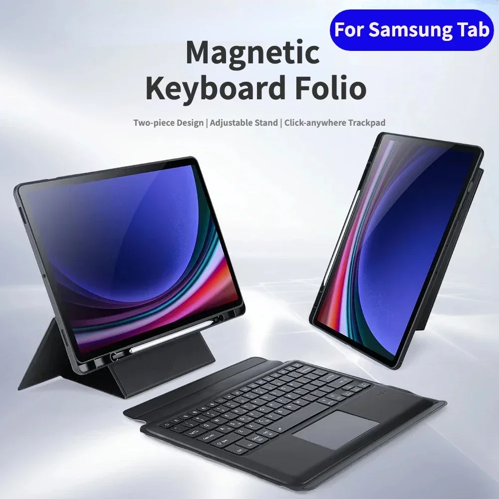 

Detachable Trackpad Magic Keyboard For Samsung Galaxy Tab S10 Plus S7 S8 S9 FE S6 Lite S7 FE Keyboard Case With Pencil Holder