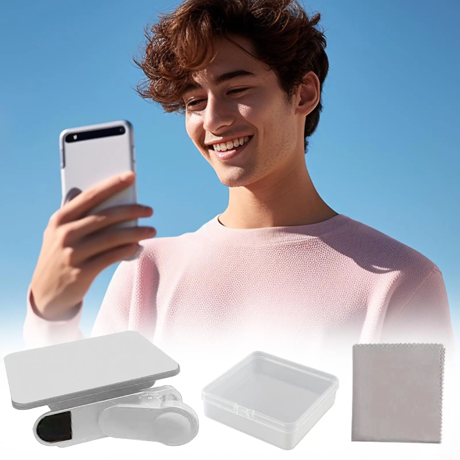 Mirror Effect Lens Smartphone Selfie Mirror Reflector Glass Rotatable Cellphone Accessories For Tech Savvy Users Artistic