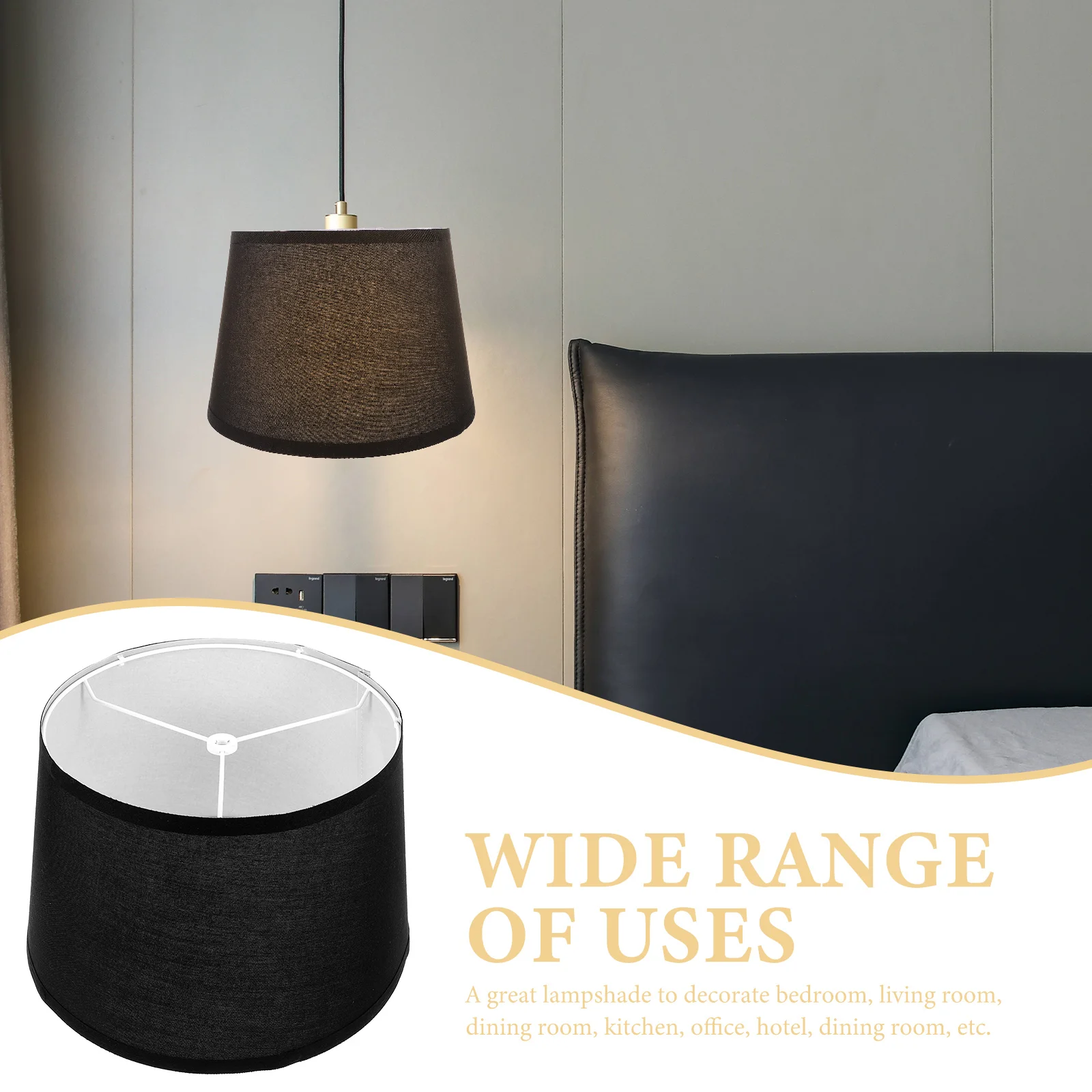 

Lamp Shade Fabric Lampshade for Table Modern Simple Cover Black Lampshades