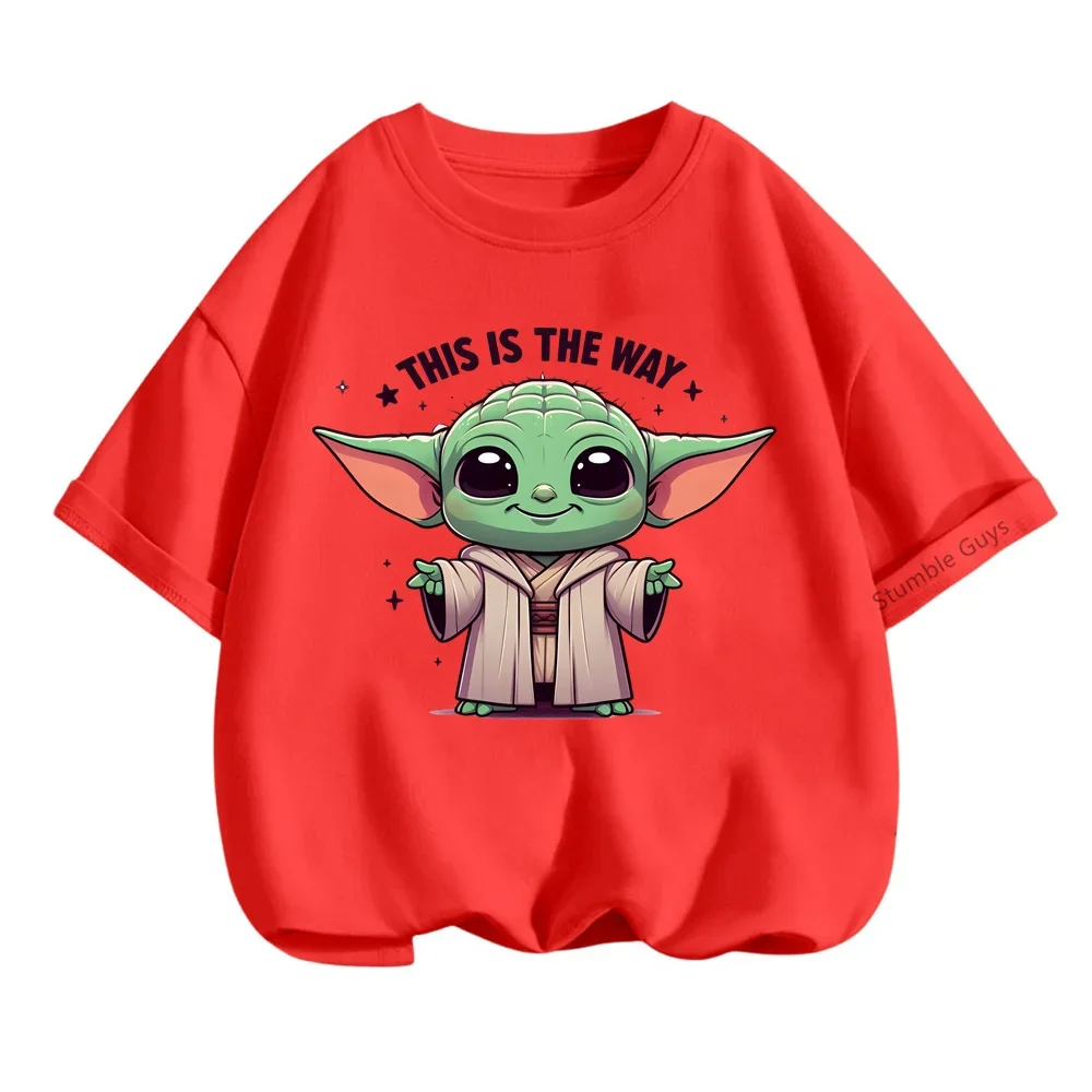 Boys Yoda T Shirt Girls Kids Children Tops Tshirt Short Sleeves Summer Baby Yoda Clothes Print Cartoon Tee Child Clothing