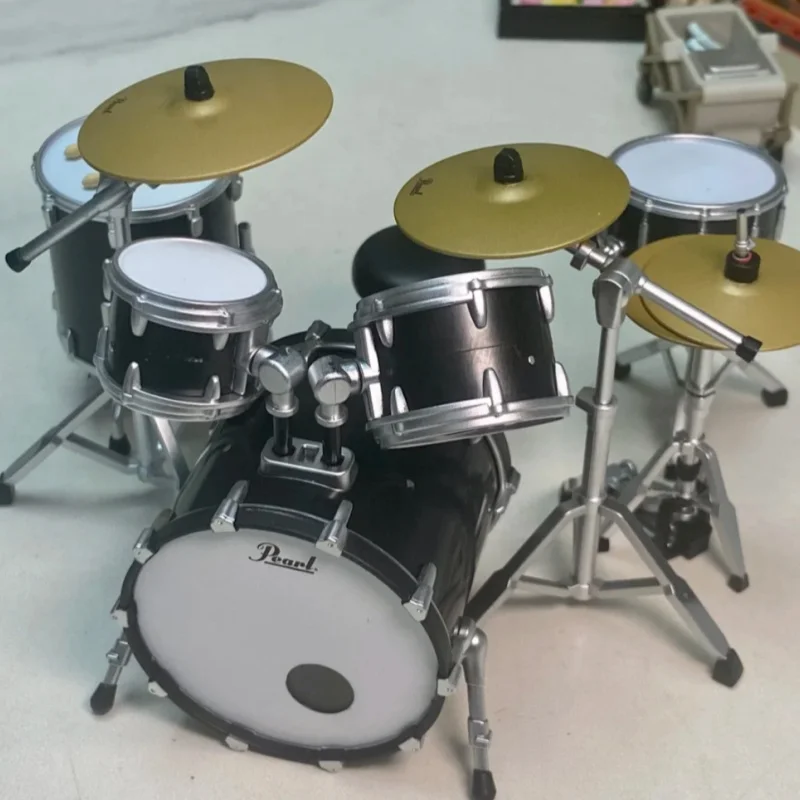 Genuine Bandai In Stock Bulk Cargo Pearl Drums Miniature Drum Set Band Jazz Drum Ornaments Action Figure Collecting Toys Gifts