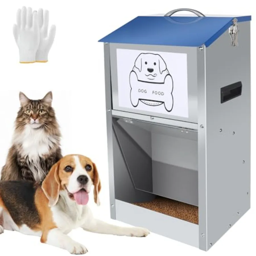 

Galvanized Automatic Dog FeederAutomatic Gravity-Fed Dog Feeder for Indoor and Outdoor Use 25LBS Capacity Food Dispenser for Sm